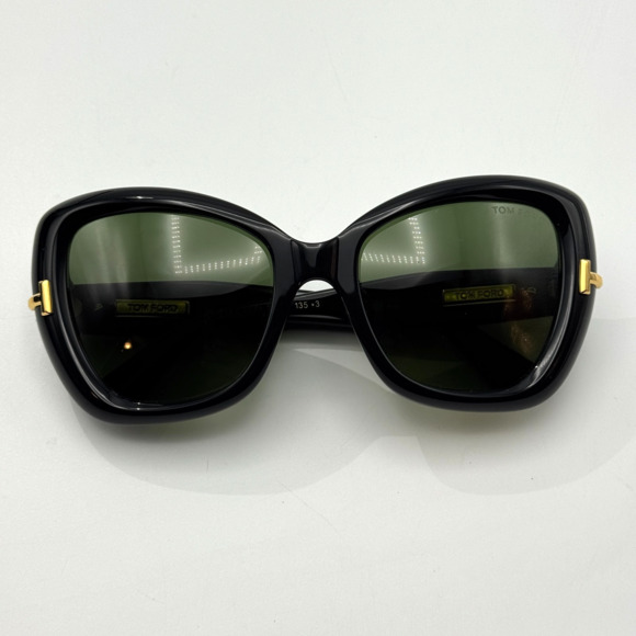 Tom Ford Sunglasses Icon TF1279 01N Black Butterfly Frame Green Lens 55mm New main image 11